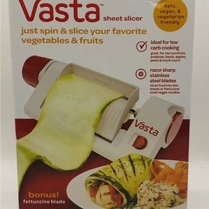 Vasta Vegetable and Fruit Sheet Slicer Vegan Pasta Healthy With Fettuccine Blade